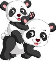 Cute panda cartoon vector