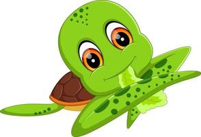 illustration of Cute turtle cartoon vector