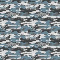 Grey Blue camouflage seamless repeat pattern vector