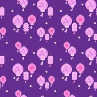 Oriental Lanterns Seamless Repeat Pattern vector