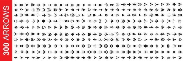 Set 270 arrow icon. Collection different arrows sign. Black vector arrows icons