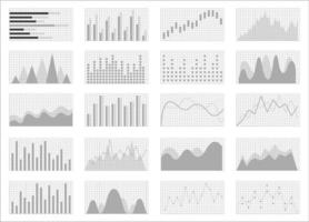 conjunto de iconos de gráficos de crecimiento empresarial. icono de vector de estadísticas y análisis de negocios. conjunto de iconos de análisis de gráficos y tablas de negocios.