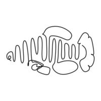 Abstract fish Continuous line drawing vector