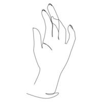 Hand holding gesture. Single continuous line hand gesture graphic icon. Simple one line draw doodle for world campaign concept. Isolated vector illustration minimalist design on white background