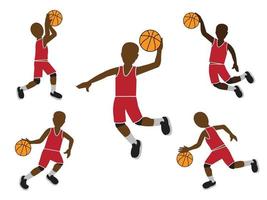 Basketball player set.It's Fighter concept. vector