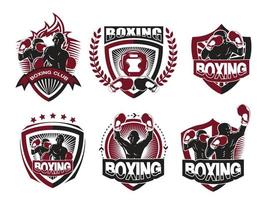 colección de conjunto de logotipos de boxeo vector