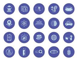 Illustration of metaverse icons set with modern color vector