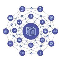 grupo de iconos de metaverso con fondo de polígono de línea. educación para el concepto de metaverso vector