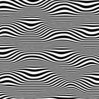 Op art black and white undulating stripe vector