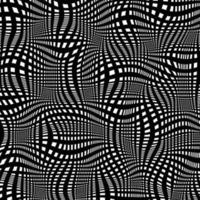 Op art black and white undulating grid vector