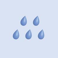 3d illustration of water drops. vector