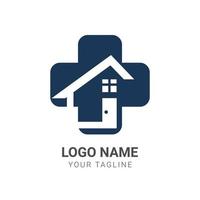 plantilla de diseño de logotipo creativo de farmacia vectorial - símbolo de salud de inspiración de idea de hogar vector