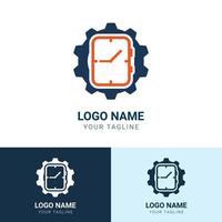 plantilla de diseño de logotipo de configuración vectorial - símbolo de reparación de relojes vector