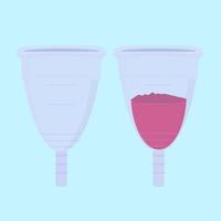 menstrual cup on blue background vector