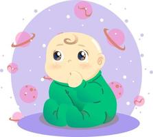 cute little baby with space background vector