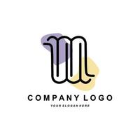 letter M logo, company brand initials design, sticker screen printing vector illustration