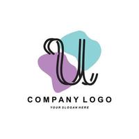 logo letter U corporate brand design, vector font illustration