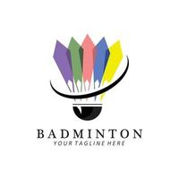 Badminton logo design, vector icon for athletics olympic competitions
