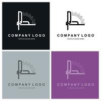 letter P logo corporate brand design, vector font illustration