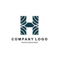 letter H logo, company brand initials design, sticker screen printing vector illustration