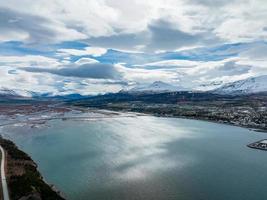 Beautiful aerial nature near Akureyri town photo