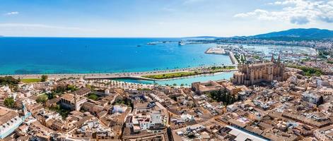 Aerial view of the capital of Mallorca - Palma de Mallorca in Spain. photo