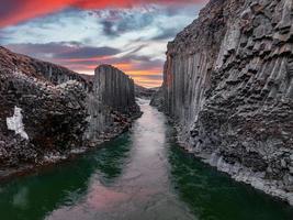 Epic view of the studlagil basalt canyon, Iceland. photo