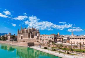 Gothic medieval cathedral of Palma de Mallorca in Spain photo