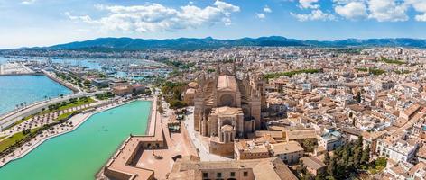 Gothic medieval cathedral of Palma de Mallorca in Spain photo