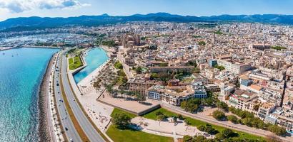 Aerial view of the highway near Palma de Mallorca photo