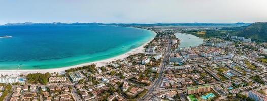 Aerial view of the beach in Palma de Mallorca photo