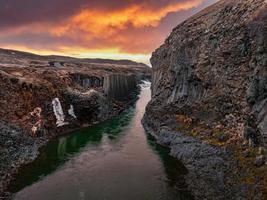 Epic view of the studlagil basalt canyon, Iceland. photo