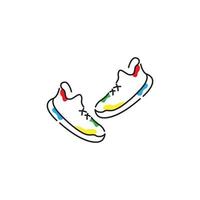 lines art abstract color shoes sneakers logo design vector icon symbol illustration