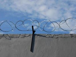 building protection wire. for security from crime. avoid thieves. photo