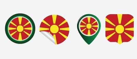 icono de la bandera de macedonia. conjunto de iconos web. colección de iconos plana. ilustración vectorial sencilla. vector