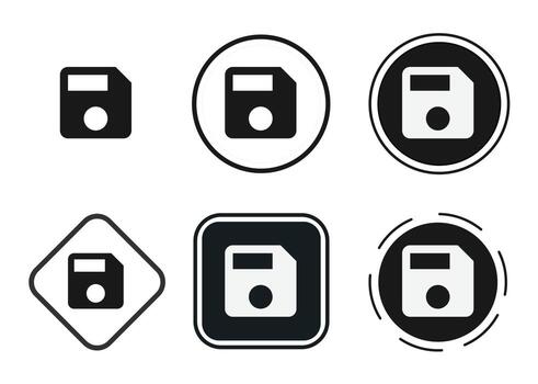 save icon set. Collection of high quality black outline logo for web site design and mobile dark mode apps. Vector illustration on a white background