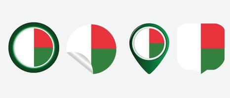 icono de la bandera de Madagascar. conjunto de iconos web. colección de iconos plana. ilustración vectorial sencilla. vector