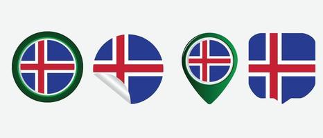 Iceland flag. flat icon symbol vector illustration