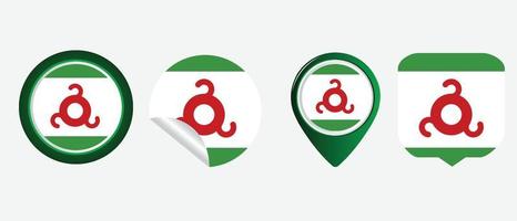 ingushetia flag icon . web icon set . icons collection flat. Simple vector illustration.