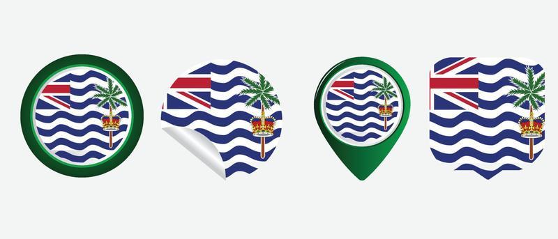 british indian ocean territory flag. flat icon symbol vector illustration