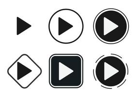 play icon set. Collection of high quality black outline logo for web site design and mobile dark mode apps. Vector illustration on a white background