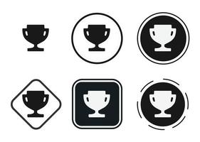 conjunto de iconos de trofeo. colección de logotipos de contorno negro de alta calidad para el diseño de sitios web y aplicaciones móviles en modo oscuro. ilustración vectorial sobre un fondo blanco vector