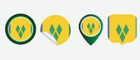 Saint Vincent and the Grenadines flag icon . web icon set . icons collection flat. Simple vector illustration.