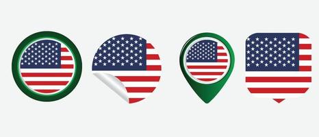 United States of America flag icon . web icon set . icons collection flat. Simple vector illustration.