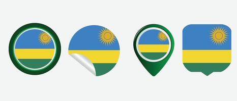 Rwanda flag icon . web icon set . icons collection flat. Simple vector illustration.