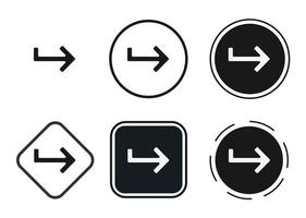 return right icon set. Collection of high quality black outline logo for web site design and mobile dark mode apps. Vector illustration on a white background