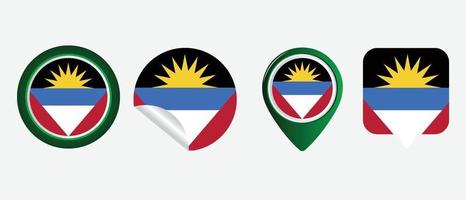 Antigua and Barbud flag. flat icon symbol vector illustration