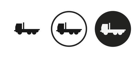 truck icon set. Collection of high quality black outline logo for web site design and mobile dark mode apps. Vector illustration on a white background