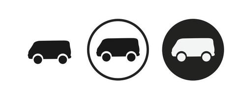 van icon set. Collection of high quality black outline logo for web site design and mobile dark mode apps. Vector illustration on a white background