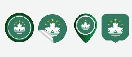 icono de la bandera de Macao. conjunto de iconos web. colección de iconos plana. ilustración vectorial sencilla. vector